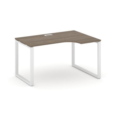 Стол рабочий эргономичный SN-6O.SPA-011(R) (1380х700/980х750) (Вяз Благородный/Металл Белый)
