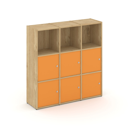 Стеллаж Locker Plus LK.K-003 1188x350x1203 (Тиквуд Светлый | Оранжевый)