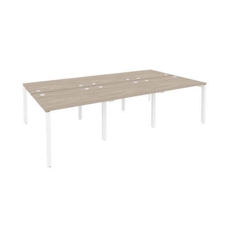 Рабочая станция на П-образном м/к Onix O.MP-D.RS-6.1.8 2940x1635x750 (Дуб Аттик/Белый Металл)