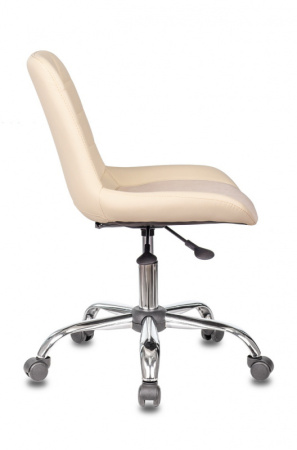 Кресло CH-350SL светло-бежевый текстиль/эко.кожа крестов. металл хром (Светло-бежевый)