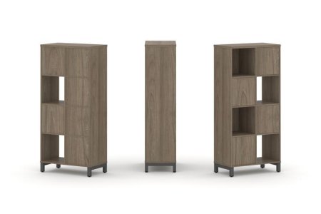 Набор стеллажа 1 сторонний, 4 яруса SN.NS-421 (754х400х1615) (Вяз Благородный/Металл Антрацит)