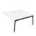 10БДСВ.268 Стол системы Бенч с вырезом, сдвоенный, на 2 рабочих места - средний (1200x1235x750) (Белый премиум/Черный металл)
