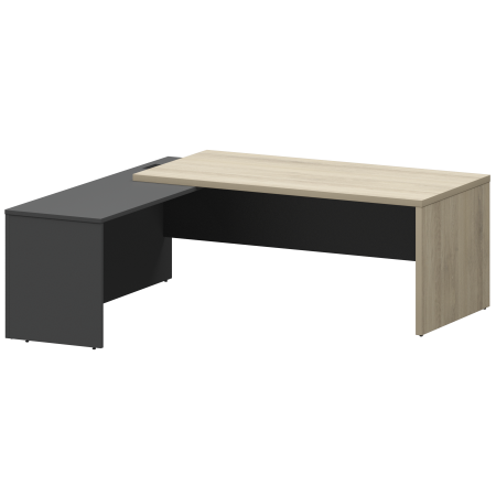 Стол руководителя левый Кортез KZP-20L 2000x2000x750 (Кронберг/Графит)