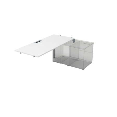 СТС.979 Стол системы БЕНЧ линейный три опоры, средний (1400x700x750) (Белый премиумСерый)