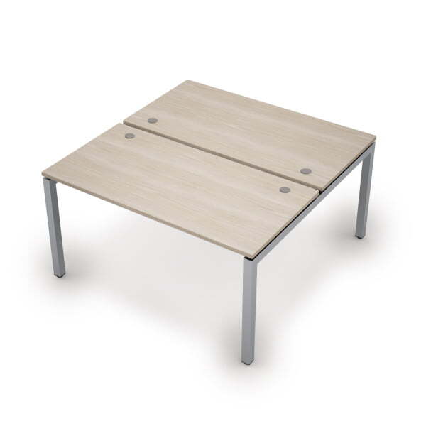 6МБ.5279 Бенч-система на 2 рабочих места (1400x1435x750) (Шамони светлый/Алюминий матовый)