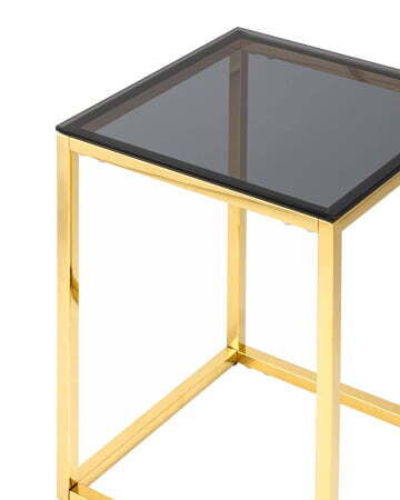 Журнальный стол 40*40 ТАУН золото стекло smoke (Журнальный стол Таун золотой)