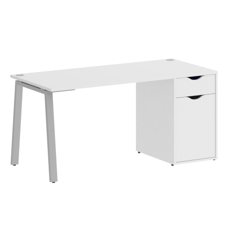 Стол письменный VR.SP-3-158.1.A 1580x720x750 (Белый Бриллиант/Серый Металл)