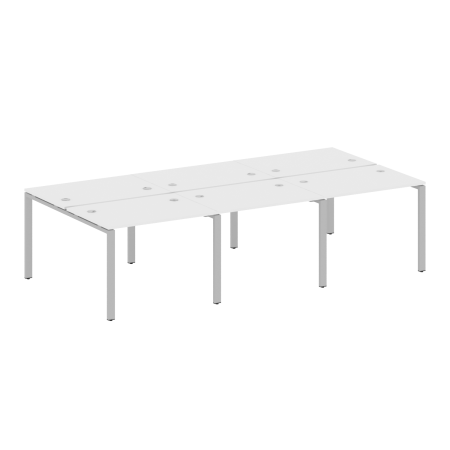Рабочая станция на 6 раб. мест Metal System Style БП.СМ-6.1 3000x1475x750 (Белый/Серый металл)