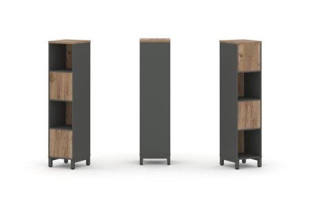 Набор стеллажа 2-х сторонний, 4 яруса SN.NSD-411 (387х400х1615) (Антрацит/Дуб Табак/Металл Антрацит)