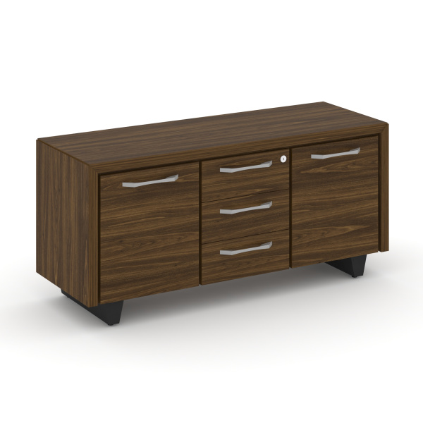 Греденция большая Corner COR.GRB (1296x450x600) (Орех Лоренцо-Графит | Металл Графит)