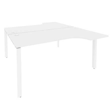 Рабочая станция на П-образном м/к Onix O.MP-D.SA-1 1580x1995x750 (Белый Бриллиант/Белый Металл)