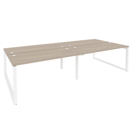 Рабочая станция на О-образном м/к Onix O.MO-D.RS-4.4.7 3160x1475x750 (Дуб Аттик/Белый Металл)