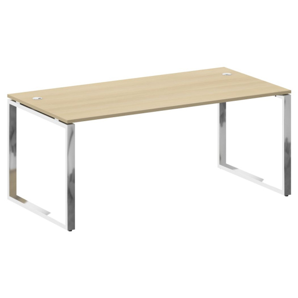 Стол рабочий руководителя на О-обр. м/к 1800x900x750 (Акация Лорка/Нерж. Сталь)