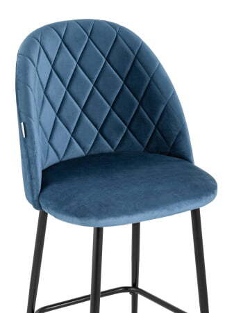 Стул полубарный Марсель велюр пыльно-синий (Стул полубарный Марсель синий)