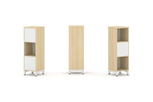 Набор стеллажа 2-х сторонний, 3 яруса SN.NSD-311 (387х400х1248) (Акация Лорка/Белый/Металл Белый)