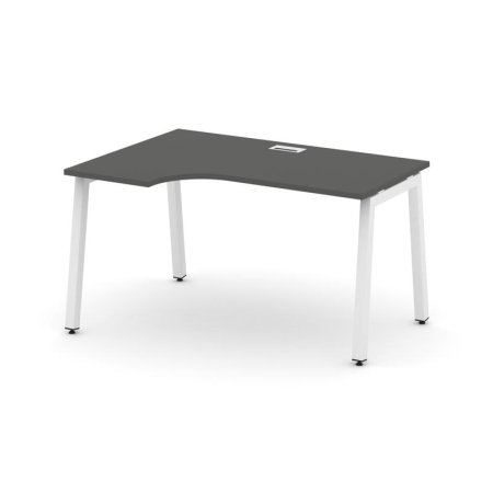 Стол рабочий эргономичный SN-5A.SPA-011(L) (1380х700/980х750) (Антрацит/Металл Белый)