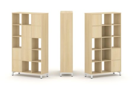 Набор стеллажа 1 сторонний, 5 ярусов SN.NS-531 (1121х400х1982) (Акация Лорка/Металл Белый)