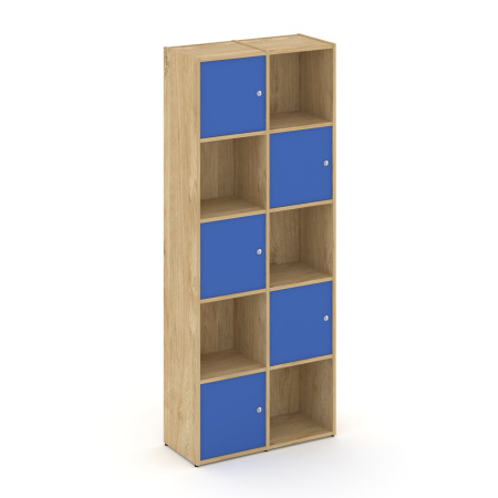 Стеллаж Locker Plus LK.K-008 798x350x1983 (Тиквуд Светлый | Синий)