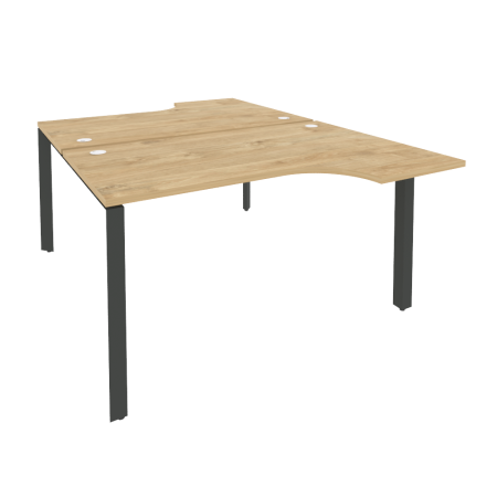 Рабочая станция на П-образном м/к Onix O.MP-D.SA-2 1380x1995x750 (Тиквуд Светлый/Черный металл)