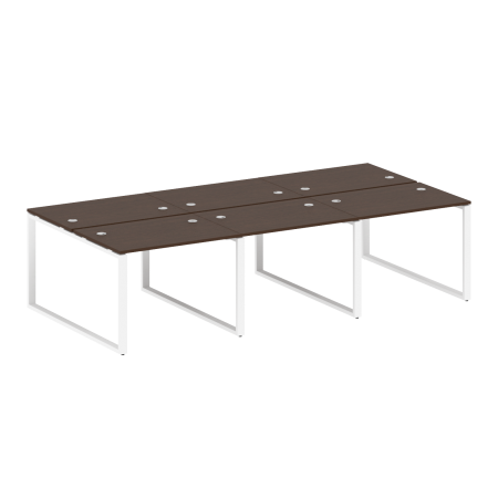 Рабочая станция Metal System Style БО.СМ-6.1 3000x1475x750 (Венге Цаво/Белый металл)