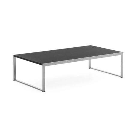 RHODOS стол кофейный, кожа (ЧЕРНЫЙ/ХРОМ)