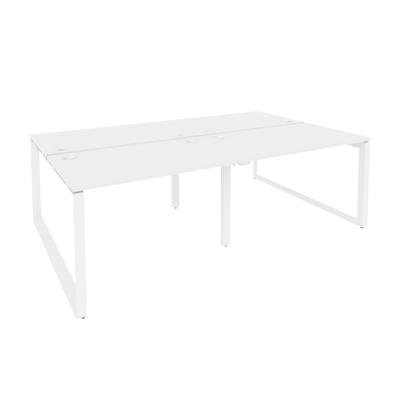 Рабочая станция на О-образном м/к Onix O.MO-D.RS-4.2.7 2360x1475x750 (Белый Бриллиант/Белый Металл)