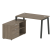 Рабочая станция с тумбой на А-образном м/к Metal System Style БА.РС-СТС-2.2 (L) 1300x1520x750 (Дуб наварра/Серый металл)