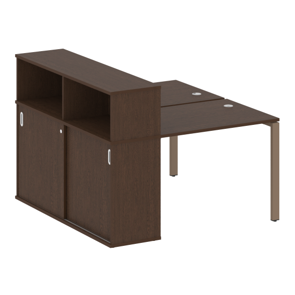 Рабочая станция с опорным шкафом-купе Metal System Style БП.РС-СШК-2.1 1410x1475x1098 (Венге Цаво/Мокко металл)