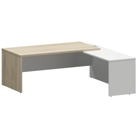 Стол руководителя правый Кортез KZP-20R 2000x2000x750 (Кронберг/Белый)