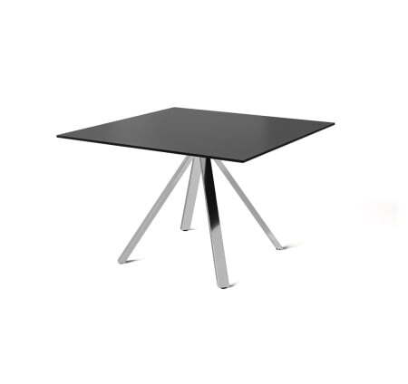 Стол для переговоров 1200х1200х750 (Черный/Хром металл)