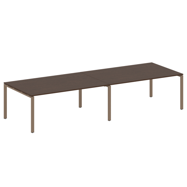 Переговорный стол 2 столешницы Metal System Style БП.ПРГ-2.5 3600x1235x750 (Венге Цаво/Мокко металл)