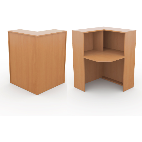 Стойка угловая левая Ресепшн А-555 900x900x1220 (Груша Арозо)