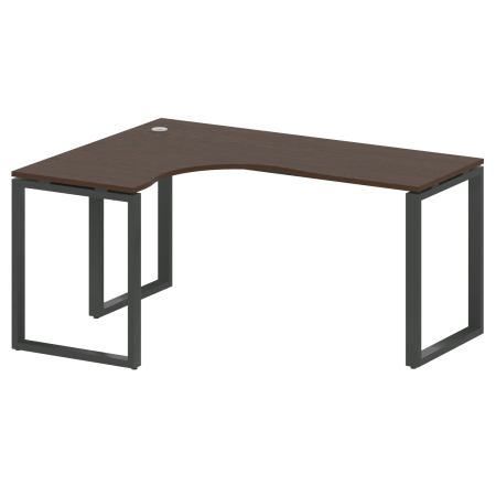 Стол криволинейный левый Metal System Style БО.СА-4 Л 1600x1200x750 (Венге Цаво/Антрацит металл)