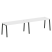 Рабочая станция на 2 рабочих места на А-образном м/к Metal System Style БА.СМ-2.4 3200x720x750 (Дуб наварра/Серый металл)