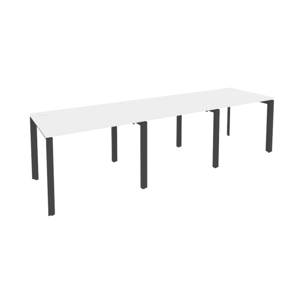 Рабочая станция на П-образном м/к Onix O.MP-RS-3.1.8 2940x800x750 (Белый Бриллиант/Черный металл)