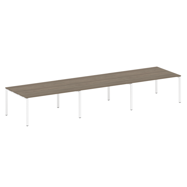 Переговорный стол 3 столешницы Metal System Style БП.ПРГ-3.4 4800x1235x750 (Вяз/Белый металл)