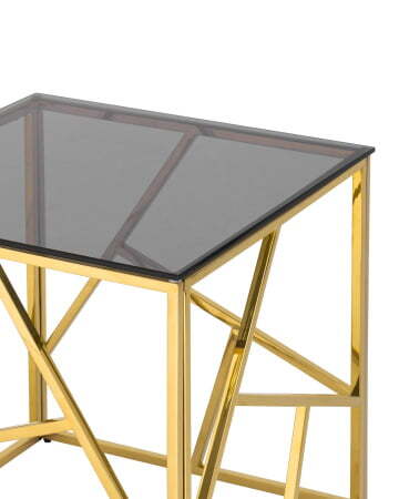 Журнальный столик 55*55 АРТ ДЕКО золото стекло smoke (Журнальный стол Арт Деко черный)