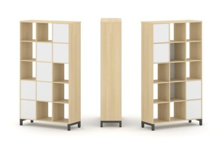 Набор стеллажа 1 сторонний, 5 ярусов SN.NS-531 (1121х400х1982) (Акация Лорка/Белый/Металл Антрацит)