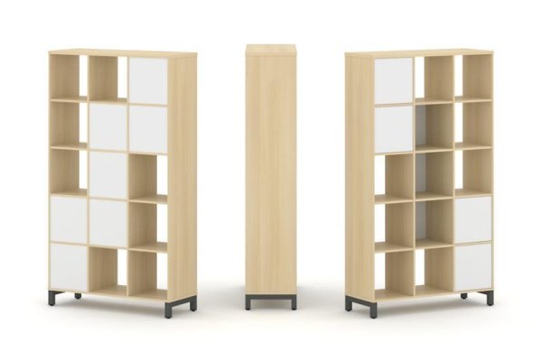 Набор стеллажа 1 сторонний, 5 ярусов SN.NS-531 (1121х400х1982) (Акация Лорка/Белый/Металл Антрацит)