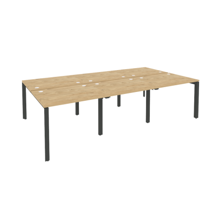 Рабочая станция на П-образном м/к Onix O.MP-D.RS-6.1.8 2940x1635x750 (Тиквуд Светлый/Черный металл)