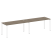 Рабочая станция на 2 раб.места Metal System Style БП.СМ-2.4 3200x720x750 (Дуб Наварра/Серый металл)