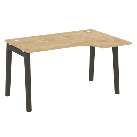 Стол эргономичный правый на деревянных опорах Onix Wood OW.SA-2R 1380x980x750 (Тиквуд Светлый/Дуб Темный)