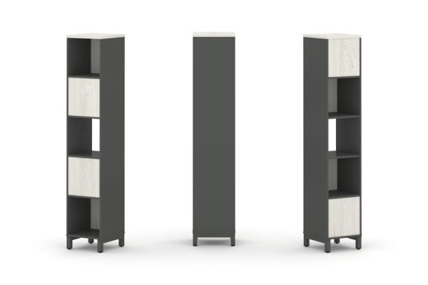 Набор стеллажа 2-х сторонний, 5 ярусов SN.NSD-511 (387х400х1982) (Антрацит/Дуб Наварра/Металл Антрацит)