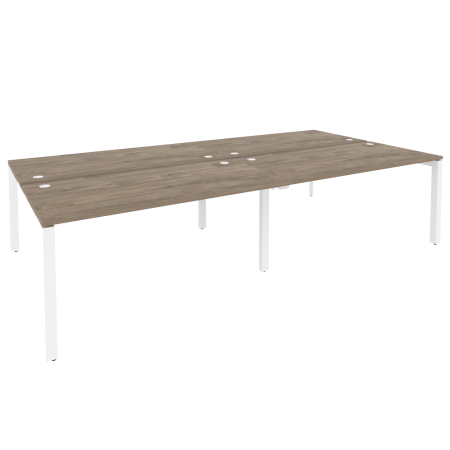 Рабочая станция на П-образном м/к Onix O.MP-D.RS-4.4.8 3160x1635x750 (Тиквуд Темный/Белый Металл)