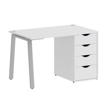 Стол письменный VR.SP-3-118.4.A 1180x720x750 (Белый/Серый Металл)