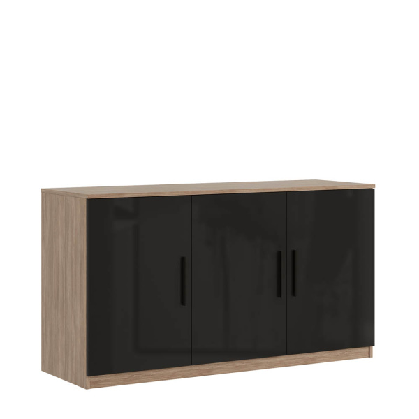Креденция 3 двери, глянец AST33941421 (Дуб/черный)