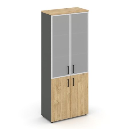 Шкаф высокий широкий SN.STS-103 (796х400х1982) (Антрацит/Тиквуд Светлый/Сатин)