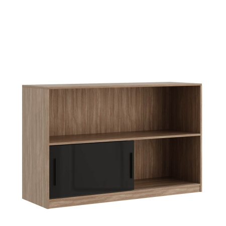 Стеллаж низкий, глянец AST33951621 (Дуб/черный)