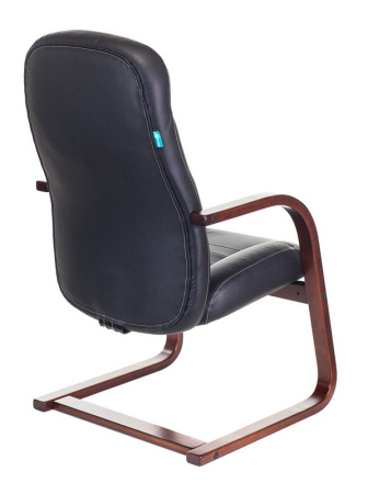 Кресло T-9923WALNUT-AV черный кожа полозья дерево коричневый (Черный)