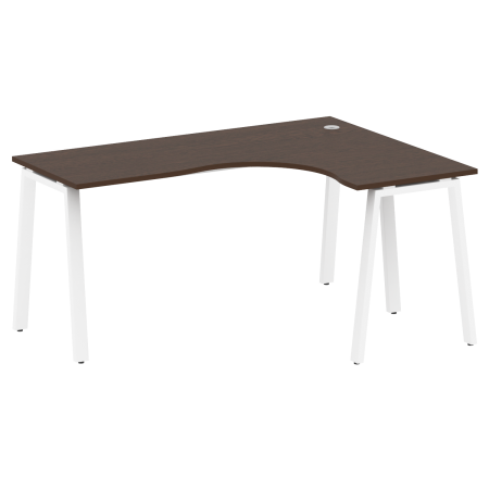 Стол криволинейный правый Metal System Style БА.СА-4 Пр 1600x1200x750 (Венге Цаво/Белый металл)